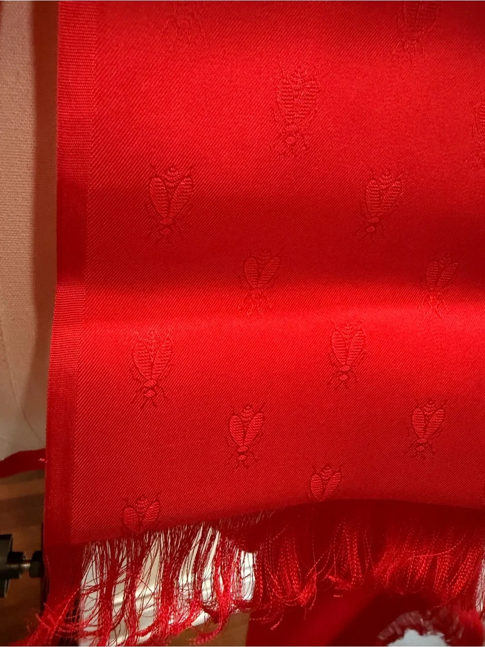 Hermes Bold Red Silk Scarf Wrap